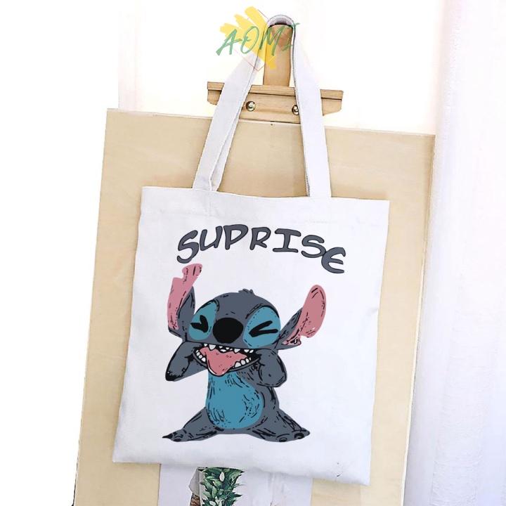 TÚI VẢI HOẠT HÌNH ĐEO VAI TOTE CANVAS BAG CÓ KHÓA KÉO SIZE LỚN 33x38cm PHONG CÁCH CÁ TÍNH HOT TREND AOMI