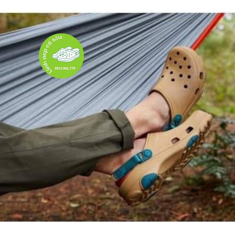 Dép sục cross nam nữ oflaod màu kaki vàng đi mưa, thoáng, bền, hàng xịn, full box