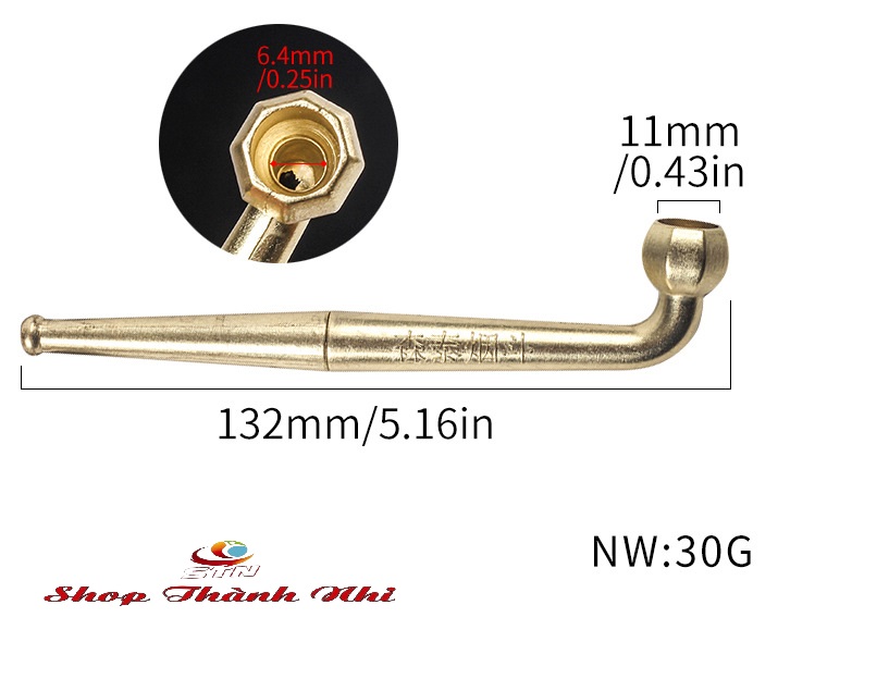 Tẩu thuốc hợp kim đồng cực đẹp, dùng sợi và điếu đều được, Shop Thành Nhi SS001A