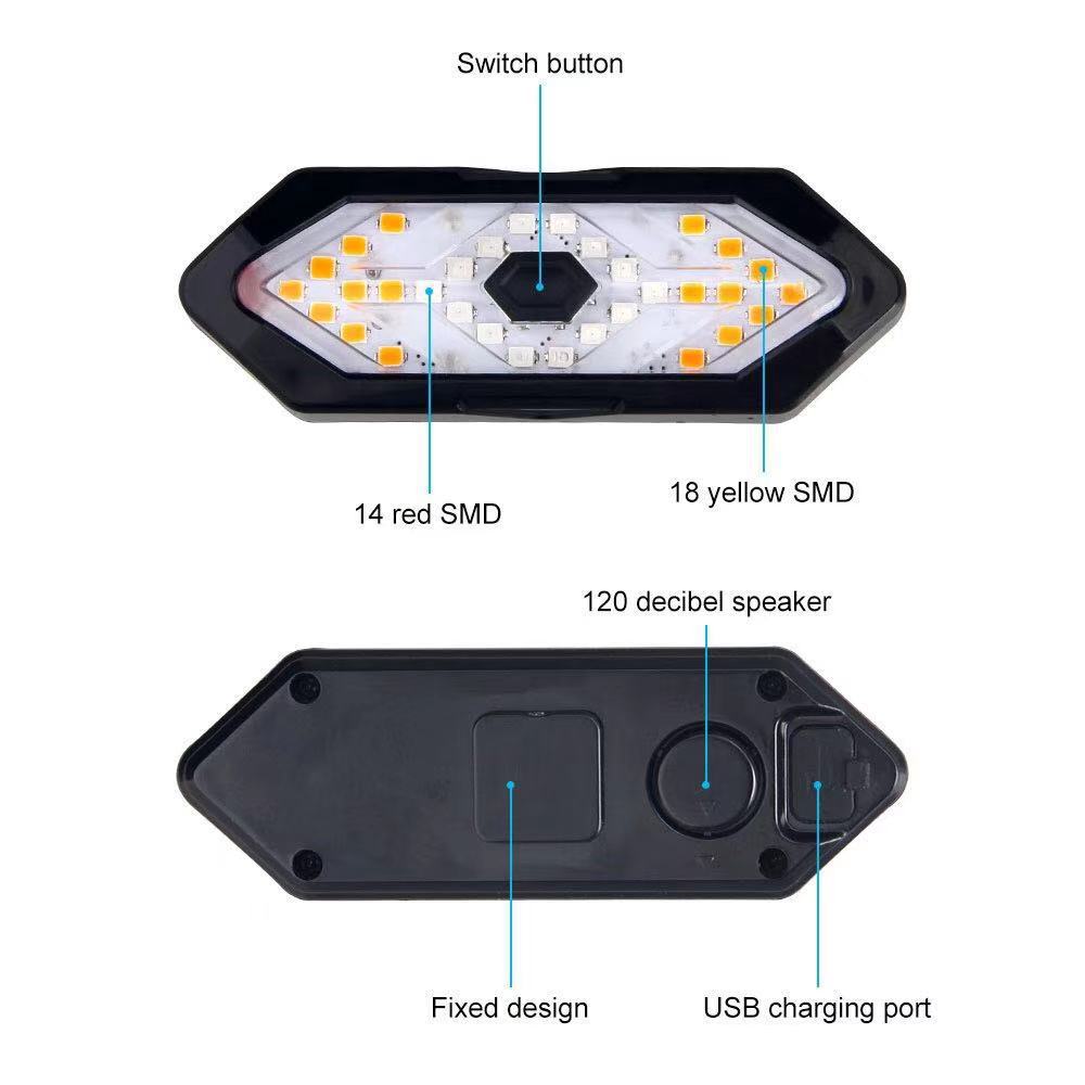 Đèn Tín Hiệu Xe Đạp Có Remote điều khiển tích hợp chống nước SMD HORN (đạt chuẩn CE)