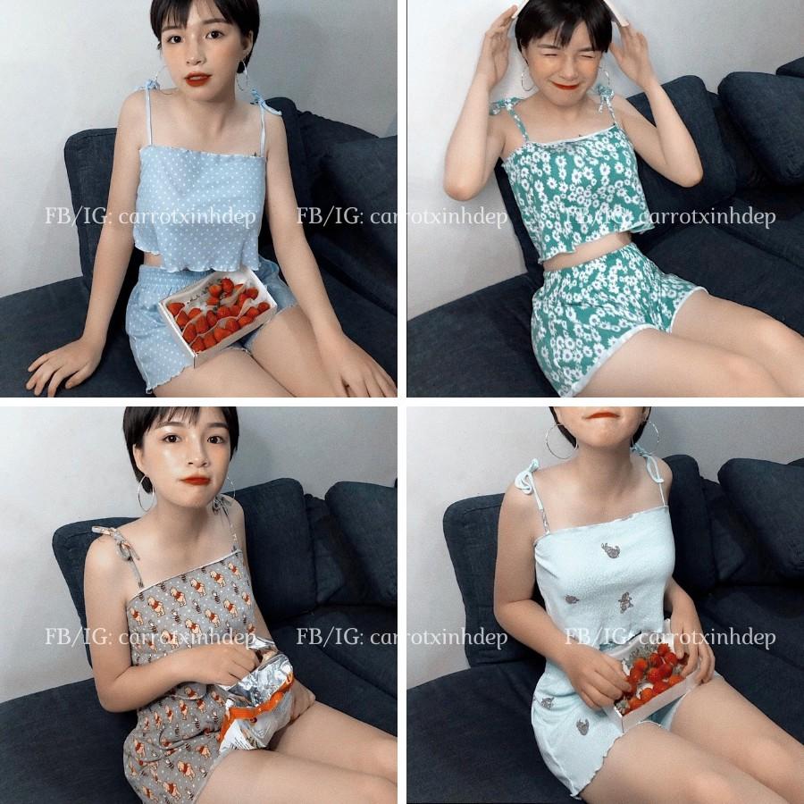 Set đồ ngủ đùi nữ chất cotton cực dễ thương đáng yêu siêu xinh (40-60kg)