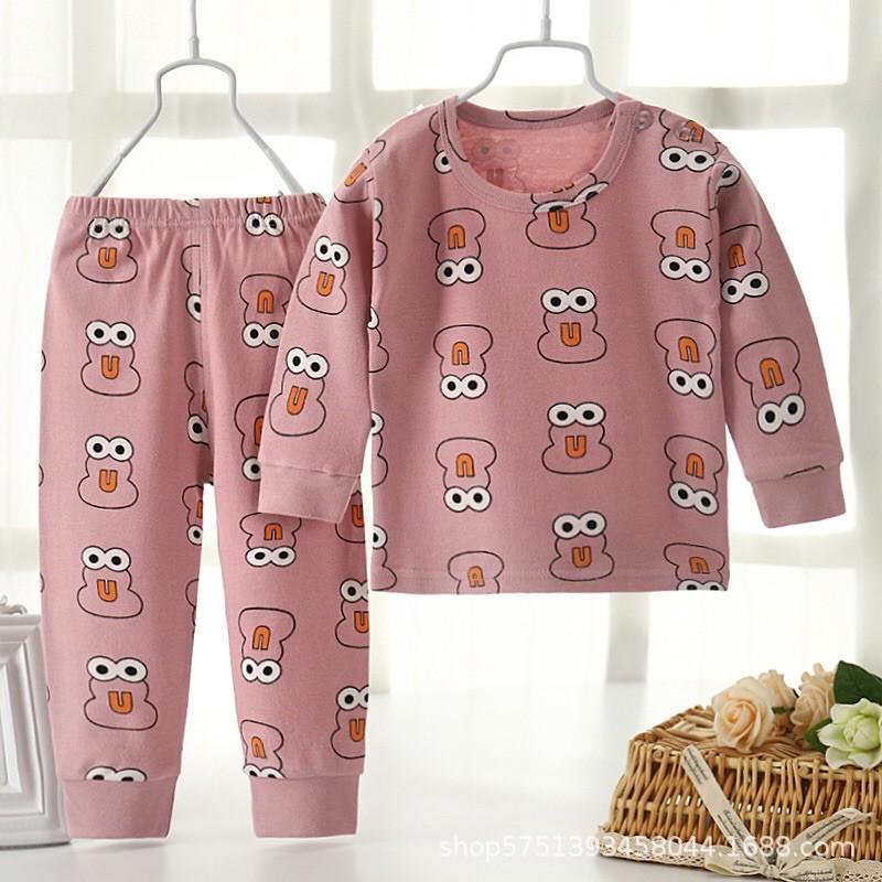 Bộ dài tay cotton cho bé trai/ bé gái hàng Quảng Châu loại 1
