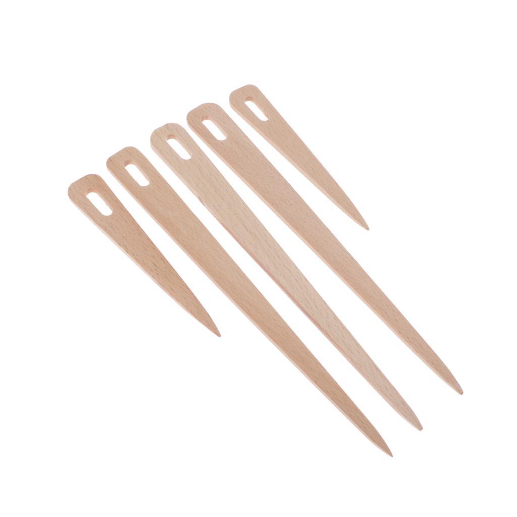 5x Wooden Shuttle Knitting Weaving Stick Tool Loom Accessory For