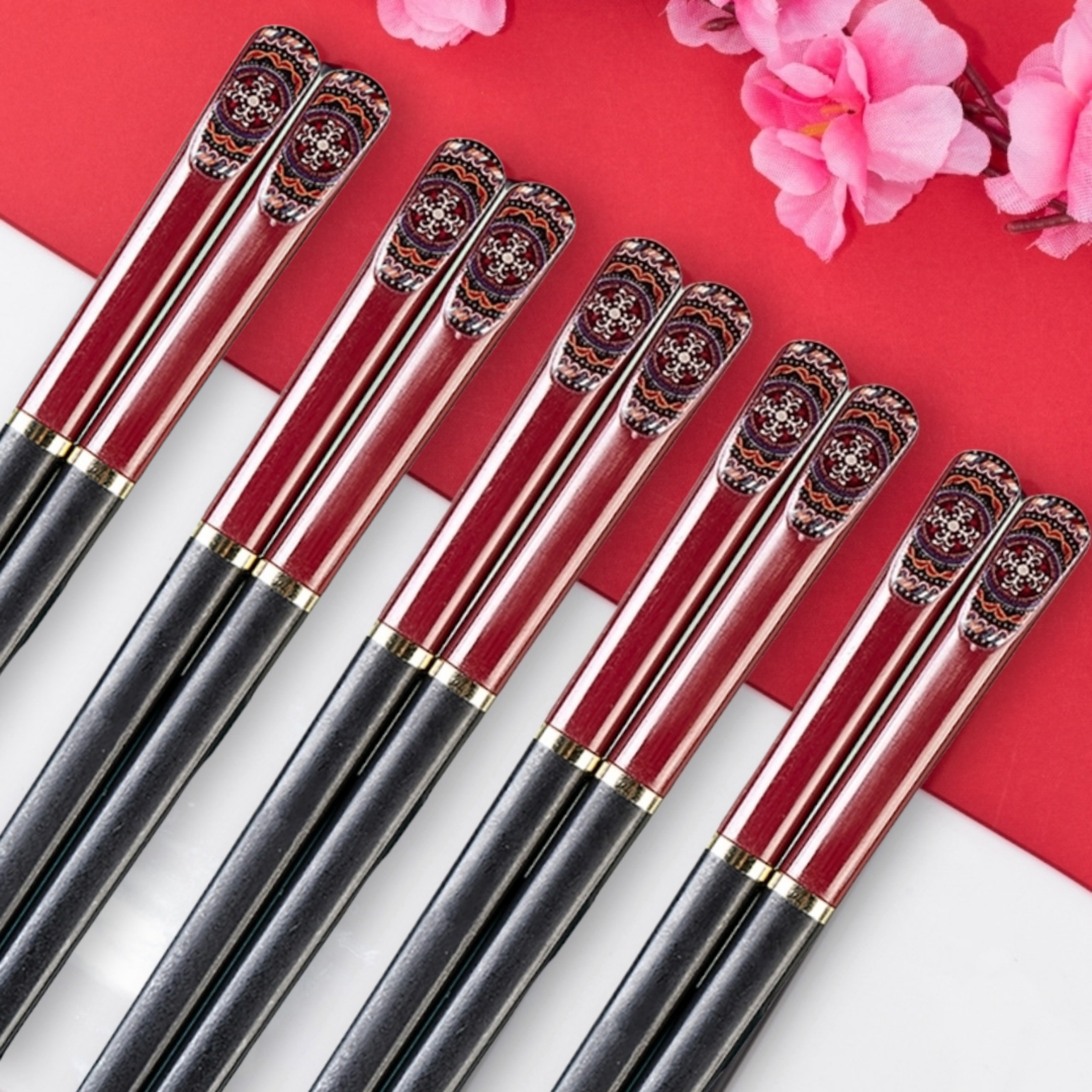 sét 5 đôi đũa ăn xuất nhật , kháng khuẩn làm từ sợi thủy tinh tổng hợp ( tặng bộ 4 cọ vs vòi ấm, nội địa nhật bản )