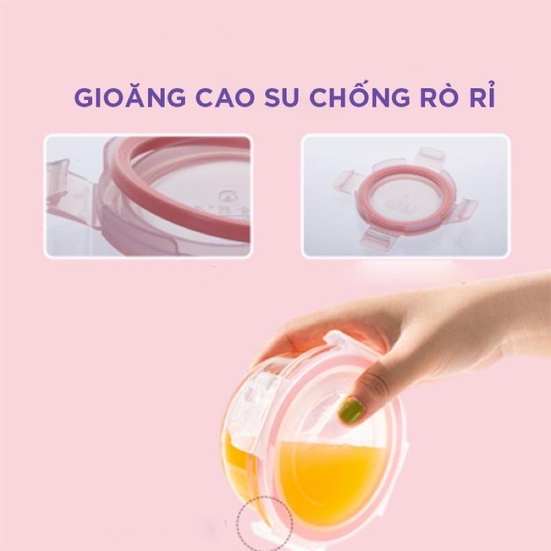 Hộp Trữ Thức Ăn, Cốc Nấu Cháo Thuỷ Tinh Cao Cấp Chịu Nhiệt An Toàn