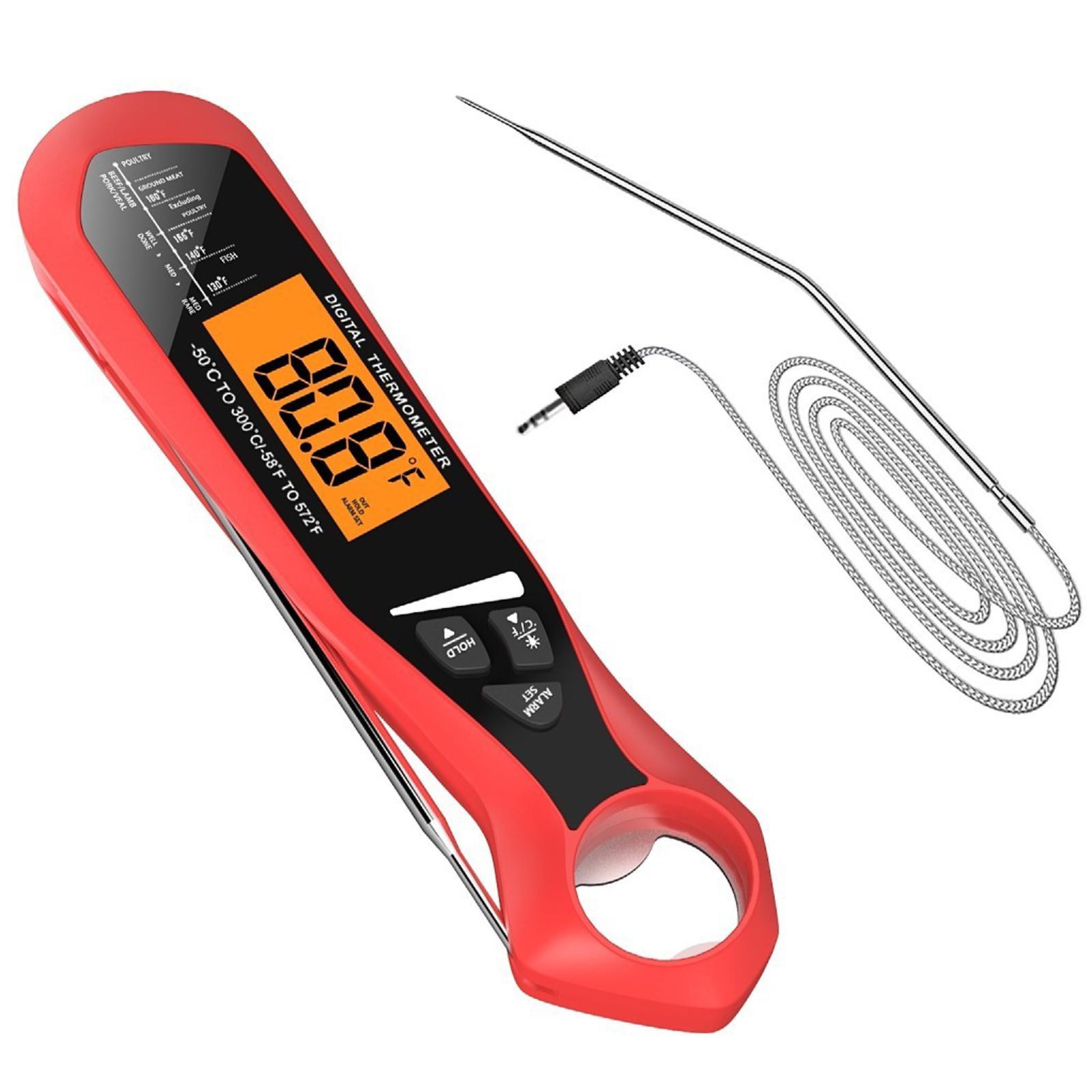 Meat Thermometer Calibration and Foldable Probe Dual Probe Design Food Thermometer for Meat BBQ