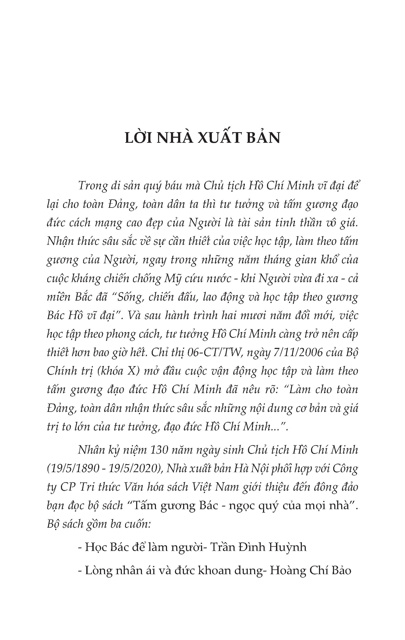 Tấm Gương Bác - Ngọc Quý Của Mọi Nhà: Học Bác Để Làm Người