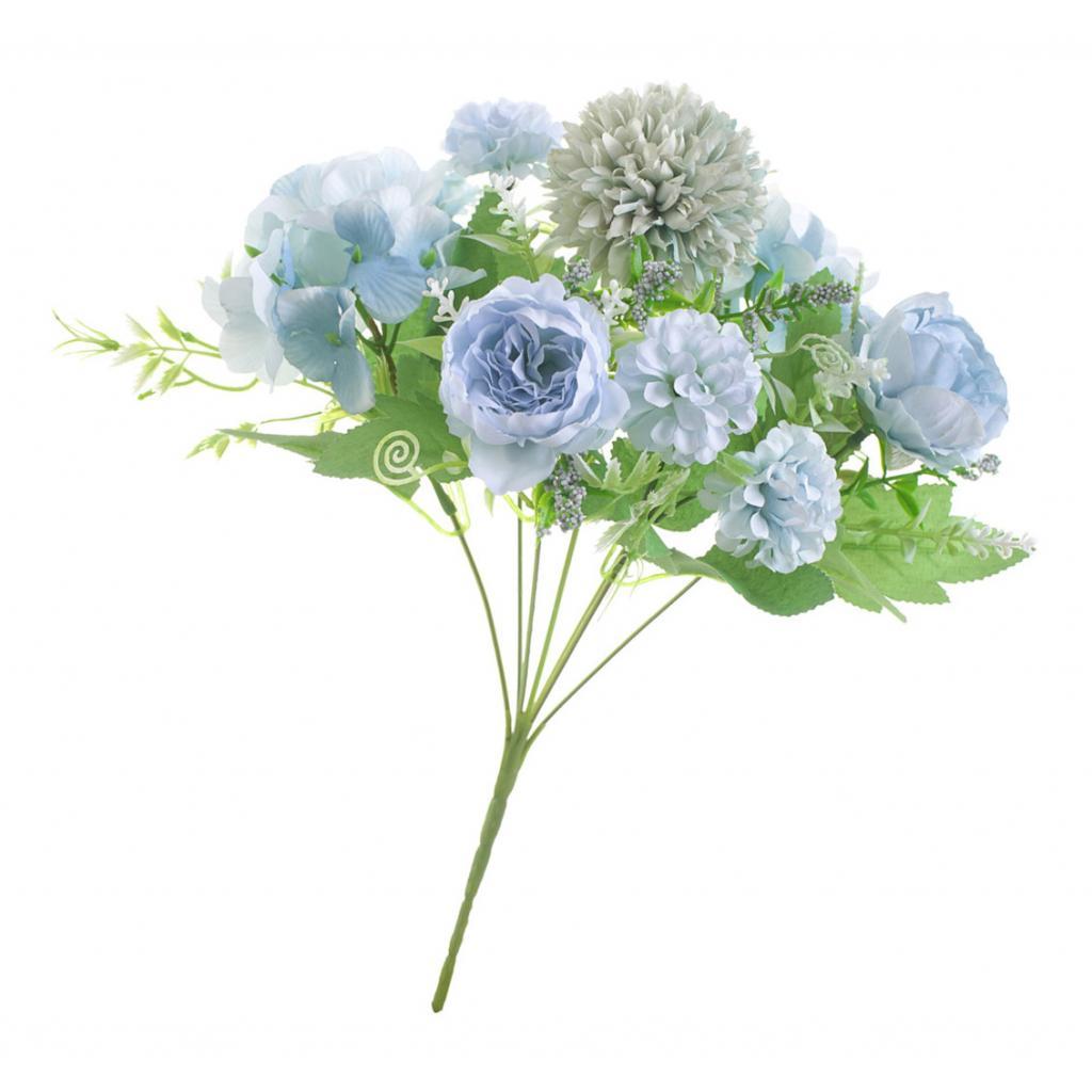 2Pcs 7 Head Artificial Fake Peony Flower Bouquet for Home Garden Wedding