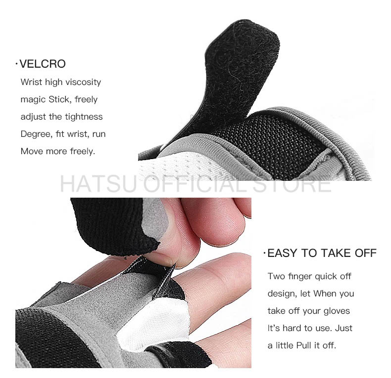 Găng tay chạy xe đạp, xe máy Hatsu MCFK 0101 | bao tay cụt ngón thể Thao | Găng Tay Phượt Nam/Nữ - Theyanch Half-Finger Gloves