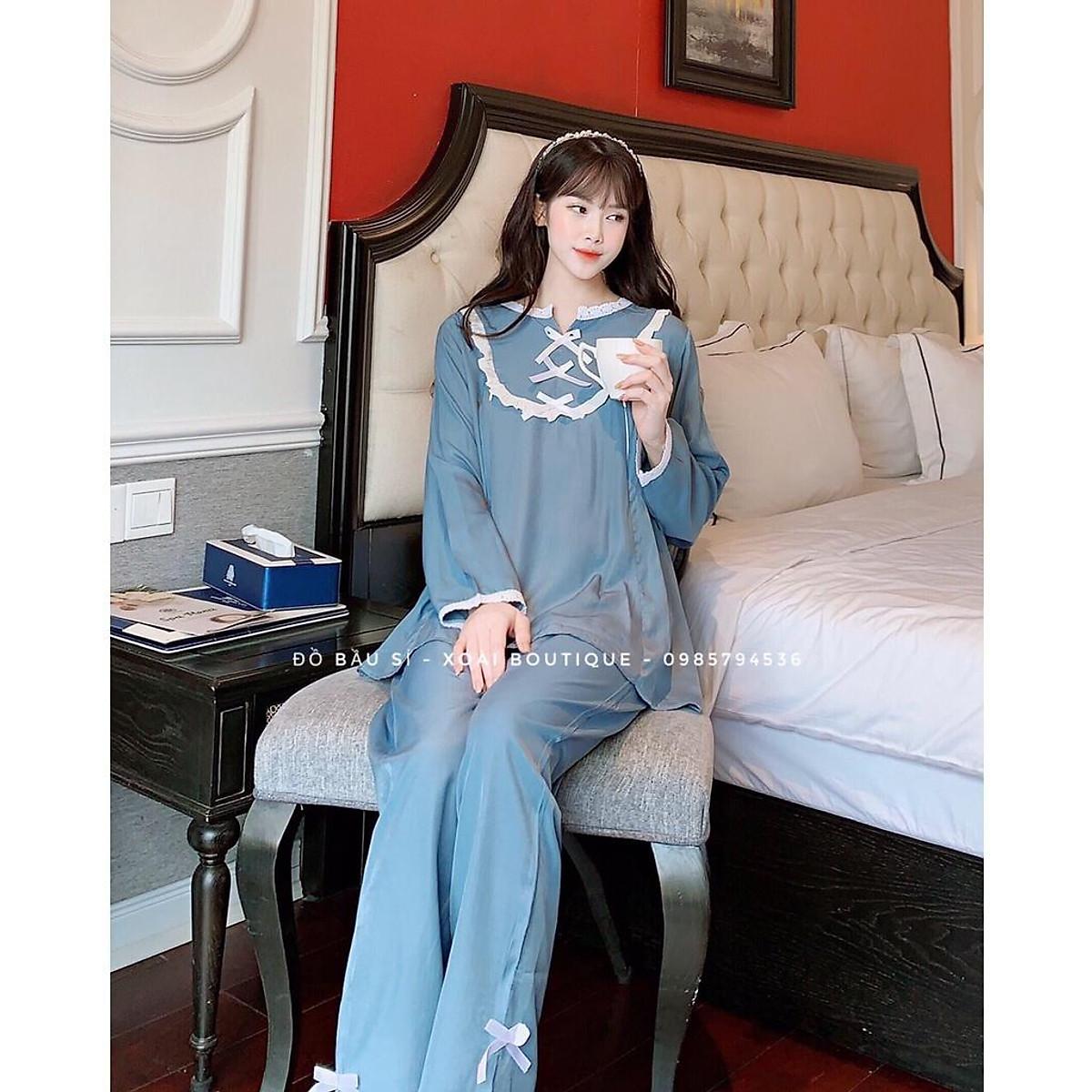 Bộ bầu dài chất đũi Hàn trơn cao cấp nhiều màu, mặc ở nhà ra ngoài đều đc quần có chun chỉnh️