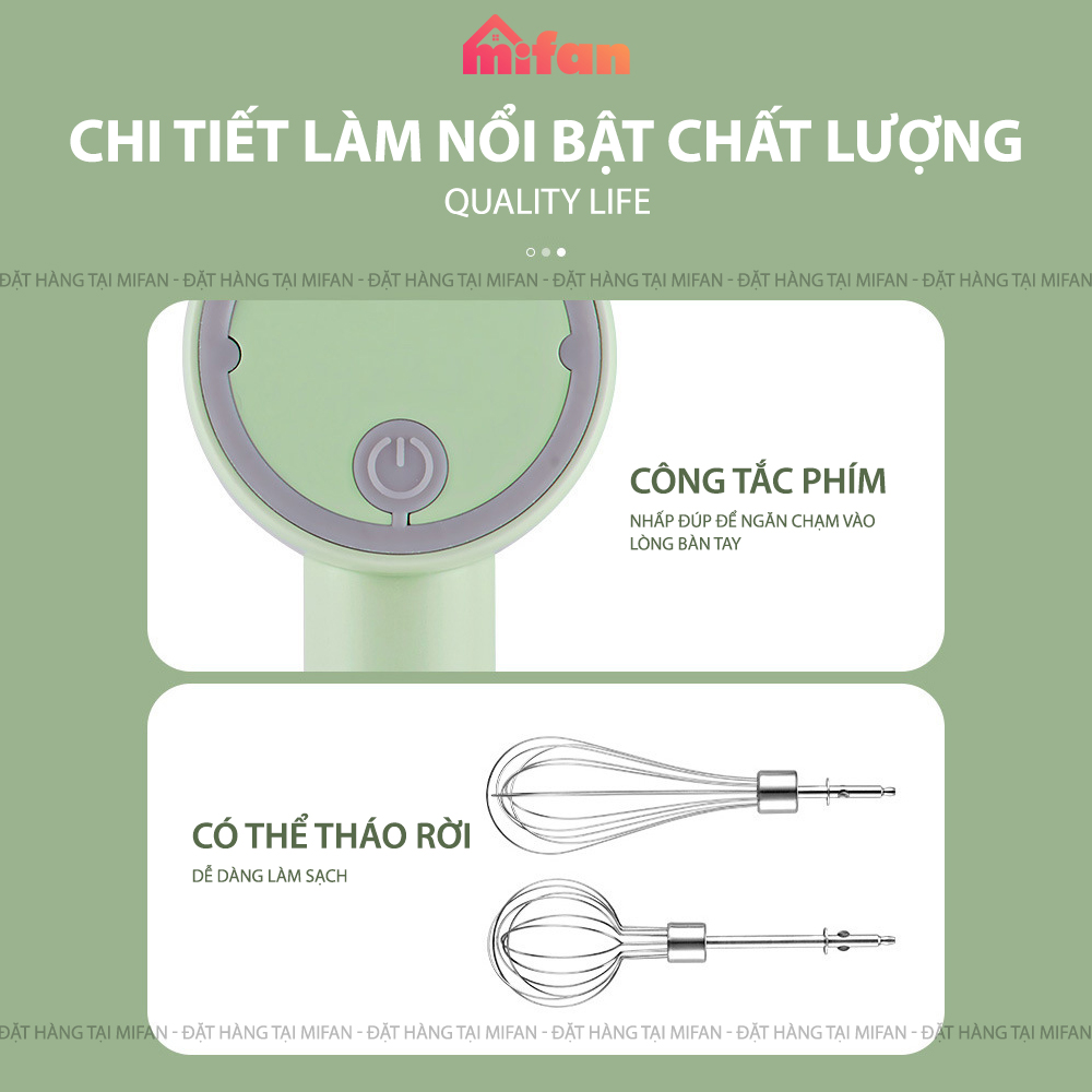 Máy Đánh Trứng Cầm Tay - Máy xay thịt, tỏi, ớt đa năng MIFAN - Hàng Chính Hãng