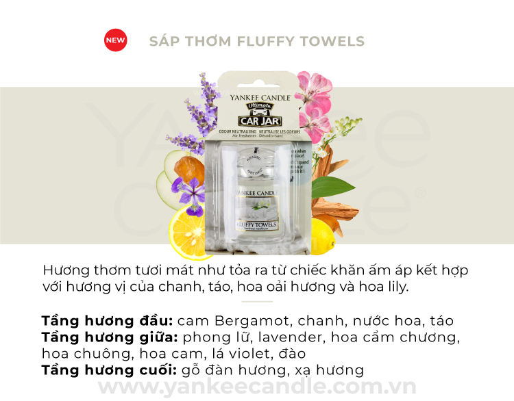 Sáp thơm xe Yankee Candle - Fluffy Towels