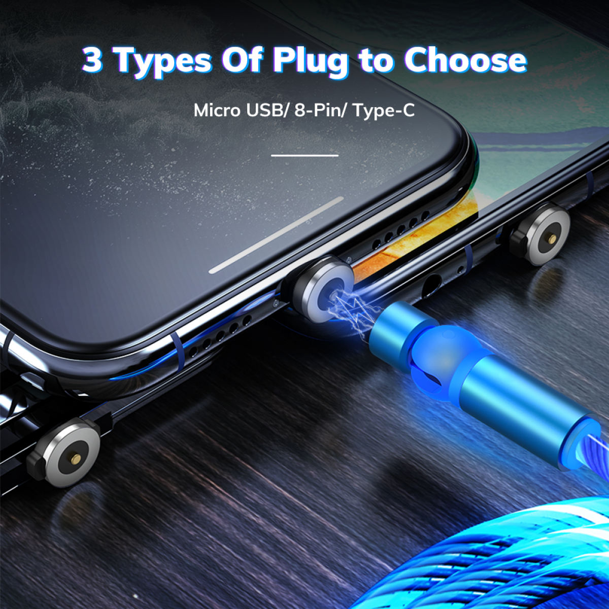 [HÀNG CHÍNH HÃNG]Cáp Nam Châm TOPK AM22 USB - IPHONE Đèn LED Type-C Nhiều Màu Sắc Dành Cho IP 11 Pro Max Xiaomi 10 HUAWEI P40 Samsung OPPO - Phân phối bởi TOPK VIỆT NAM