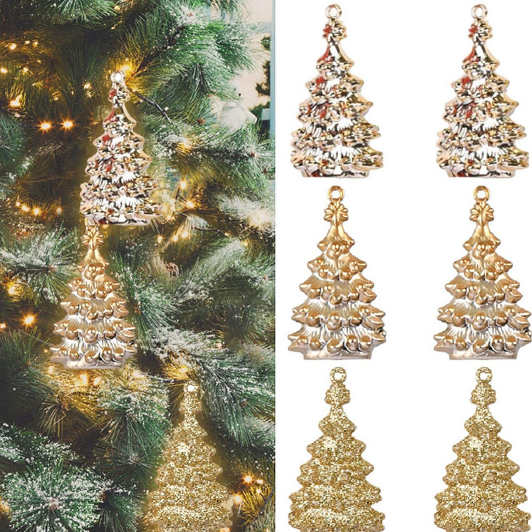 Set 6 Cây Thông E33 9cm Trang Trí Treo Cây Thông Giáng Sinh Decor Noel