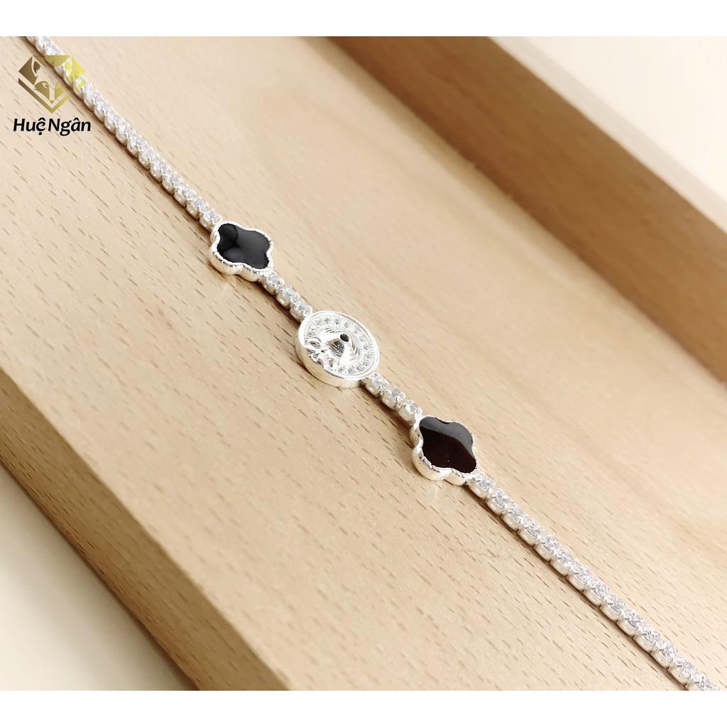 Lắc tay bạc 925 Huệ Ngân - Cỏ Bốn Lá May Mắn X13