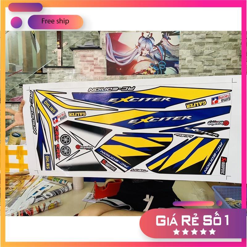 Tem rời dành cho xe Exciter 2010 vàng xanh đen