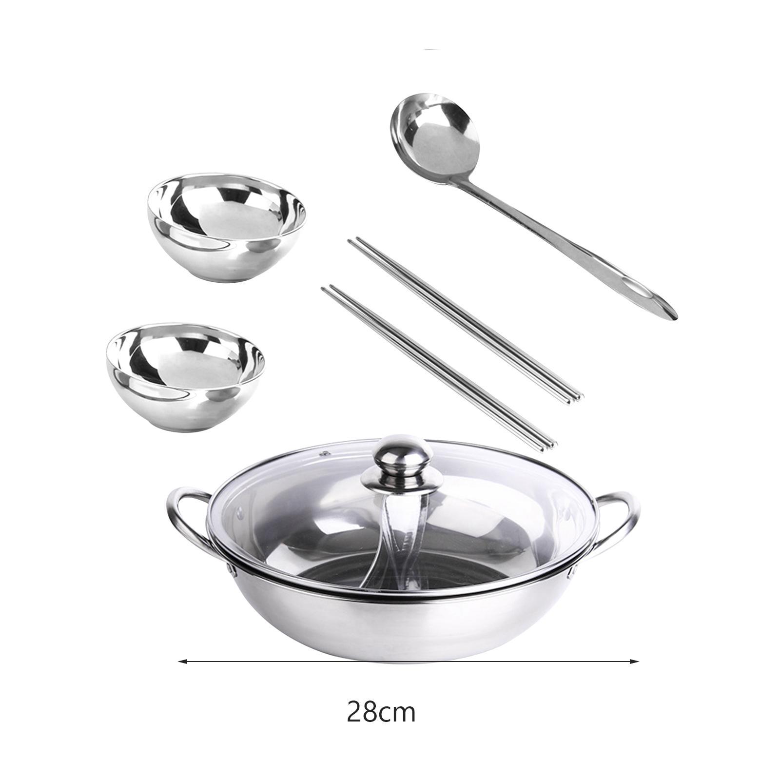 Hot Pot Pan Cooker Cooking Pot Two Flavor Soup Pot Cookware Professional Dual Sided Soup Stockpot for Restaurant Household