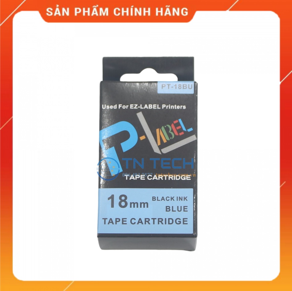 Nhãn in CASIO PT-18BU - Chữ đen nền xanh dương 18MM x 8M - Dùng cho máy in nhãn CASIO [Hàng nhập khẩu]