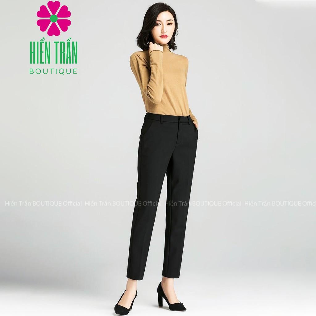Quần âu nữ công sở Hiền Trần BOUTIQUE vải trượt Thái mềm mại, co giãn, tôn dáng chuẩn VNXK