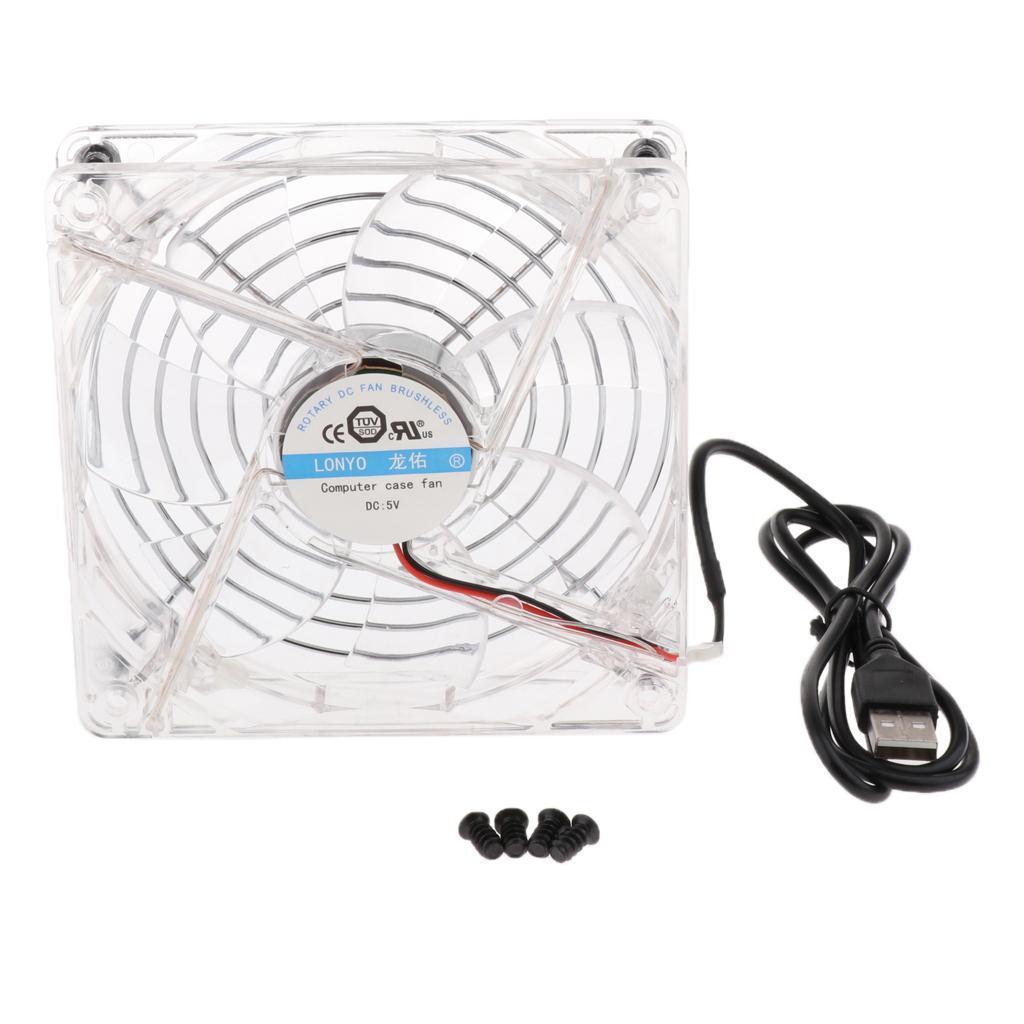 120mm 5V USB Fan Brushless Computer Cooling fan Blue Led