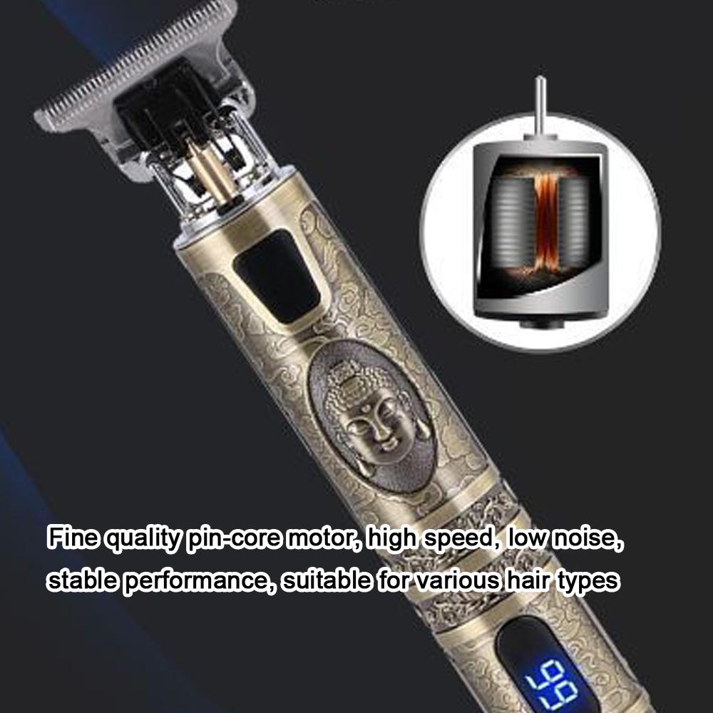 Tông đơ cắt tóc chuyên nghiệp sạc USB, màn hình hiển thị dung lượng pin