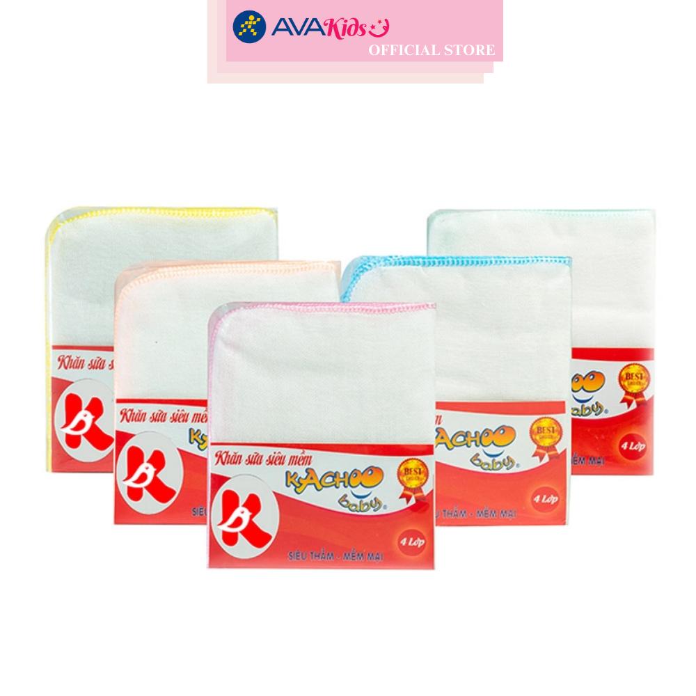 Set 10 cái khăn sữa cotton KACHOOBABY 4 lớp 24x28 cm - Màu ngẫu nhiên