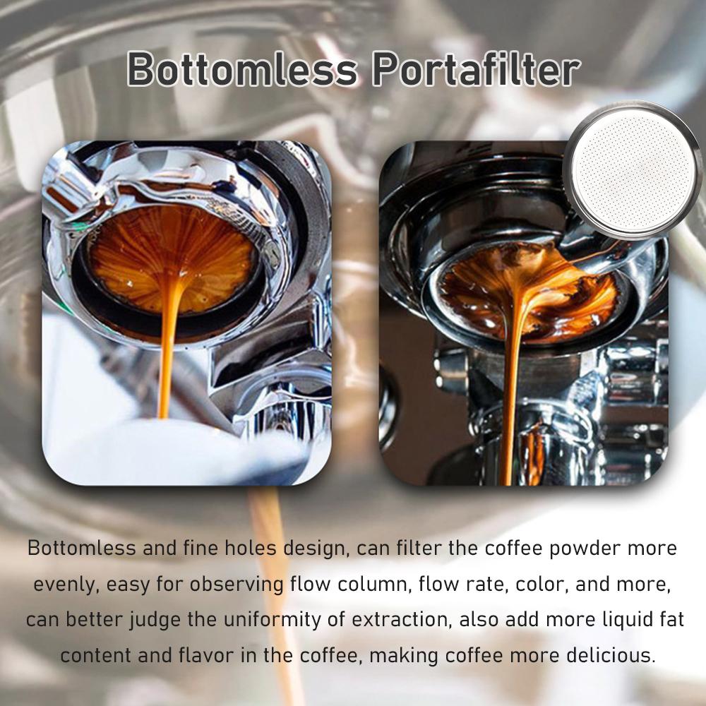54mm 3 Ears Wooden Coffee Handle Cup Filter Basket Replacement for Breville 8 Series Coffee Machines