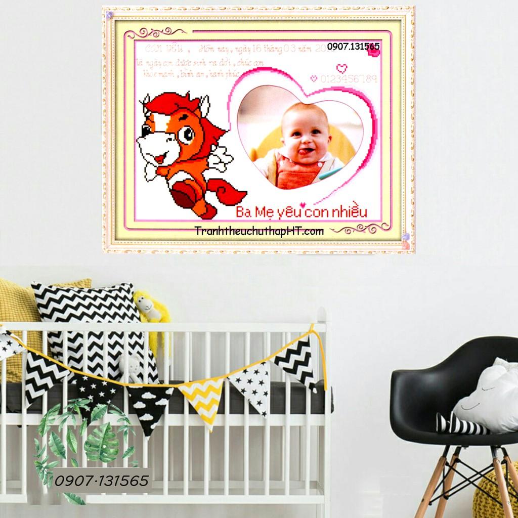 Tranh thêu chữ thập khung hình cho bé theo 12 con giáp