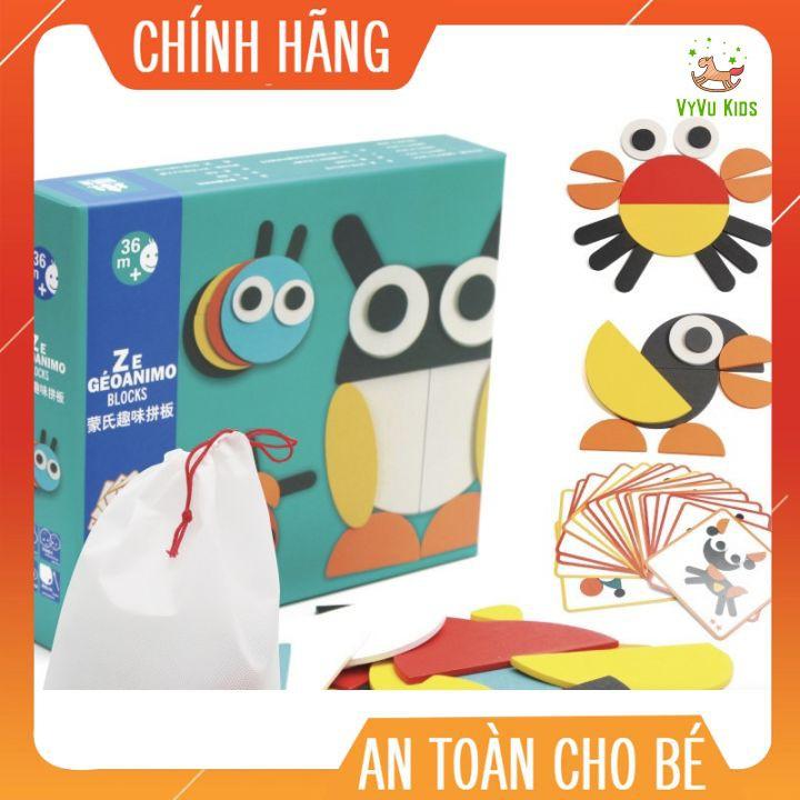 Bộ ghép hình động vật sáng tạo theo thẻ ĐỒ CHƠI GIÁO DỤC️ giúp bé phát triển tư duy