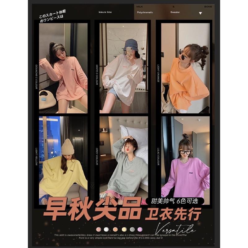 Áo Phông Dài Tay Phom Rộng Thêu Chữ