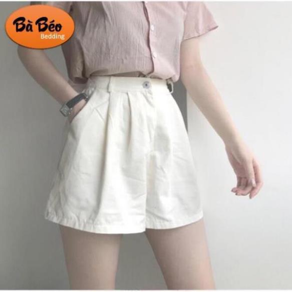 Quần short Kaki ống rộng cúc khoá chun lưng ảnh thật