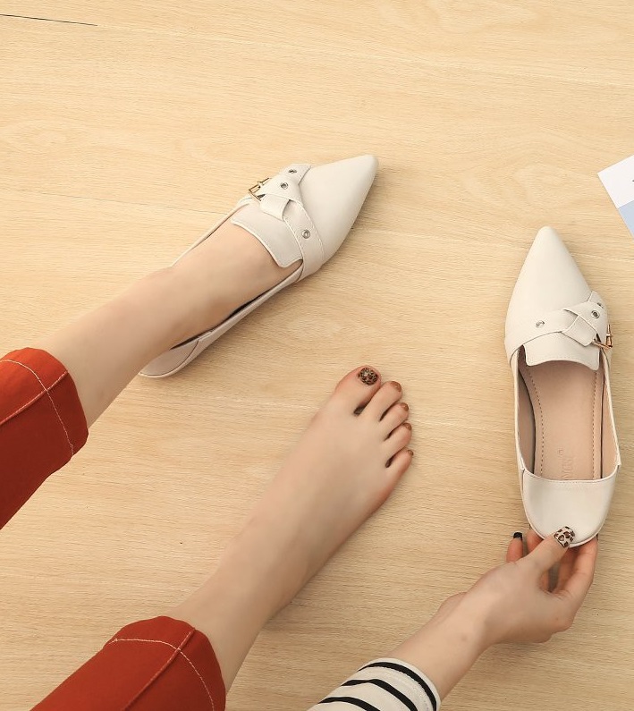 Giày búp bê thời trang thanh lịch bít mũi phối nơ xinh xắn TVB13