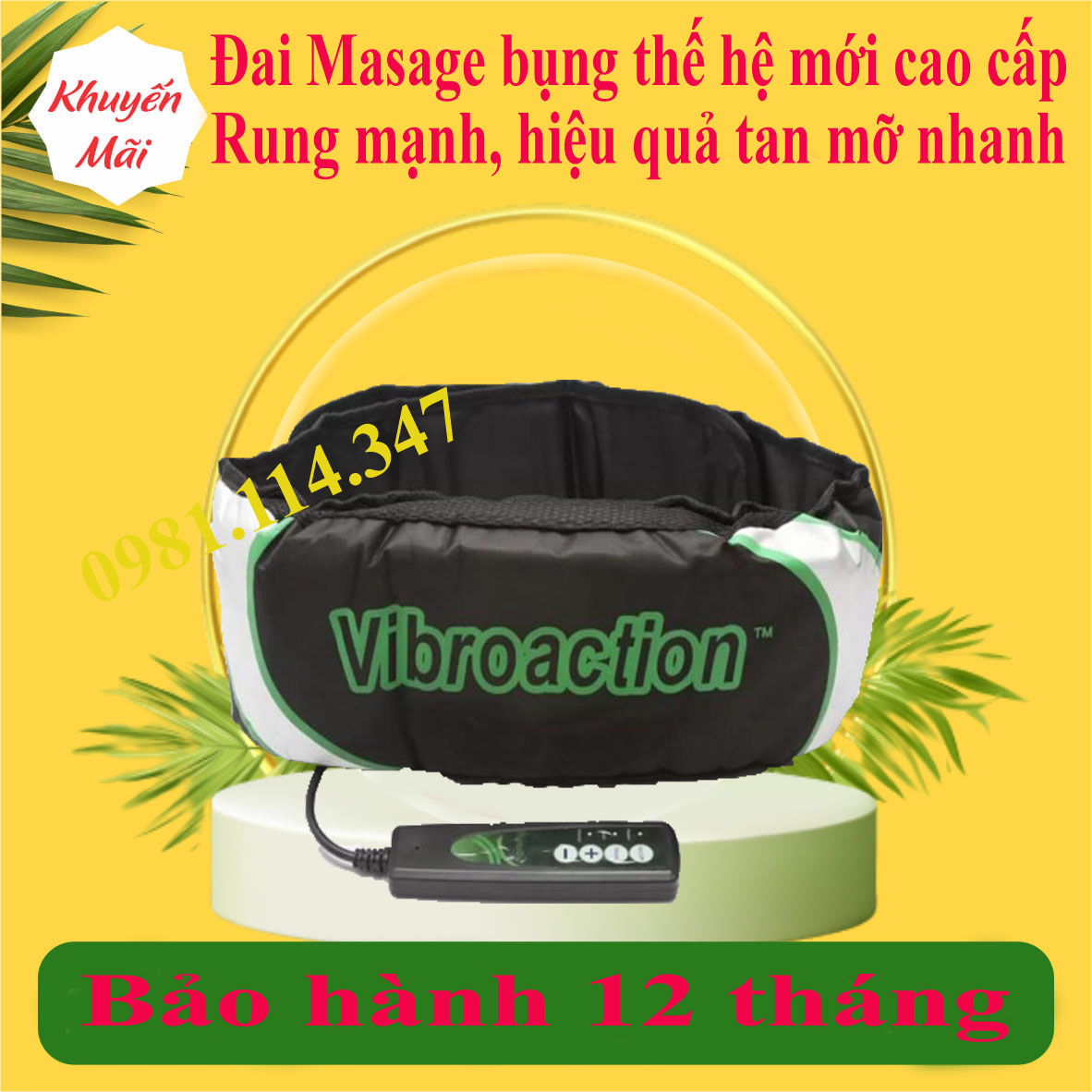 Đai Massage Bụng Máy Mát Xa VIBROACTION cao cấp MỸ