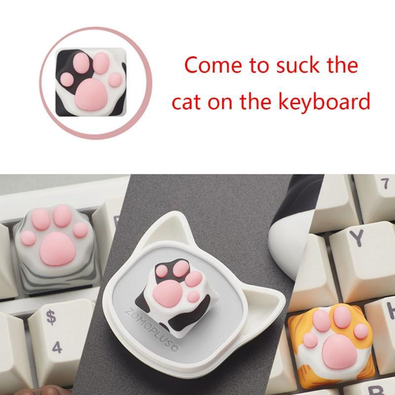 Nút bàn phím cơ thiết kế hình dấu chân mèo bằng silicone dành cho Cherry MX