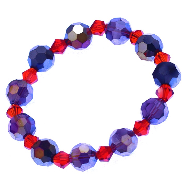 Vòng tay pha lê xanh đen giác 10 ly pha lê đỏ giác CTFLXEGFLOG10