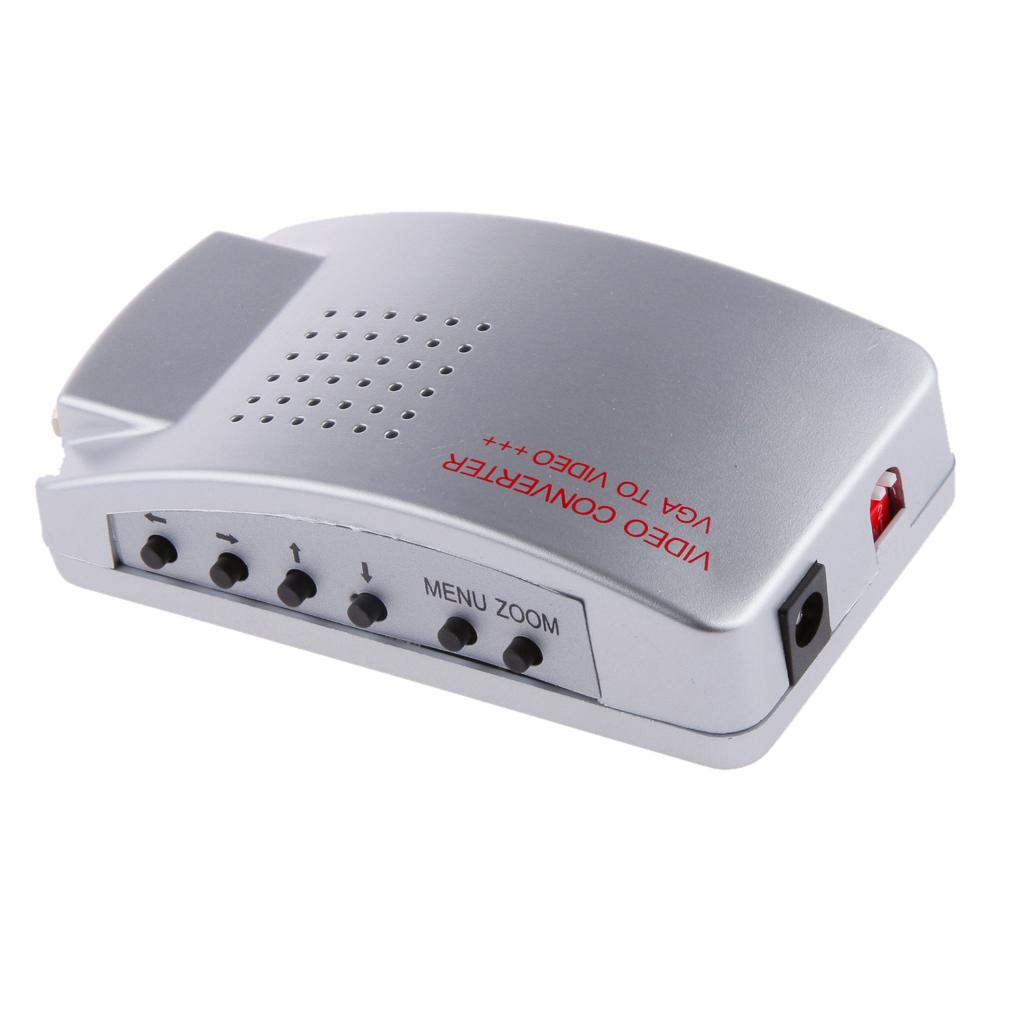 Computer VGA to TV AV Composite Converter Adapter S-Video Box for PC Laptop Mac