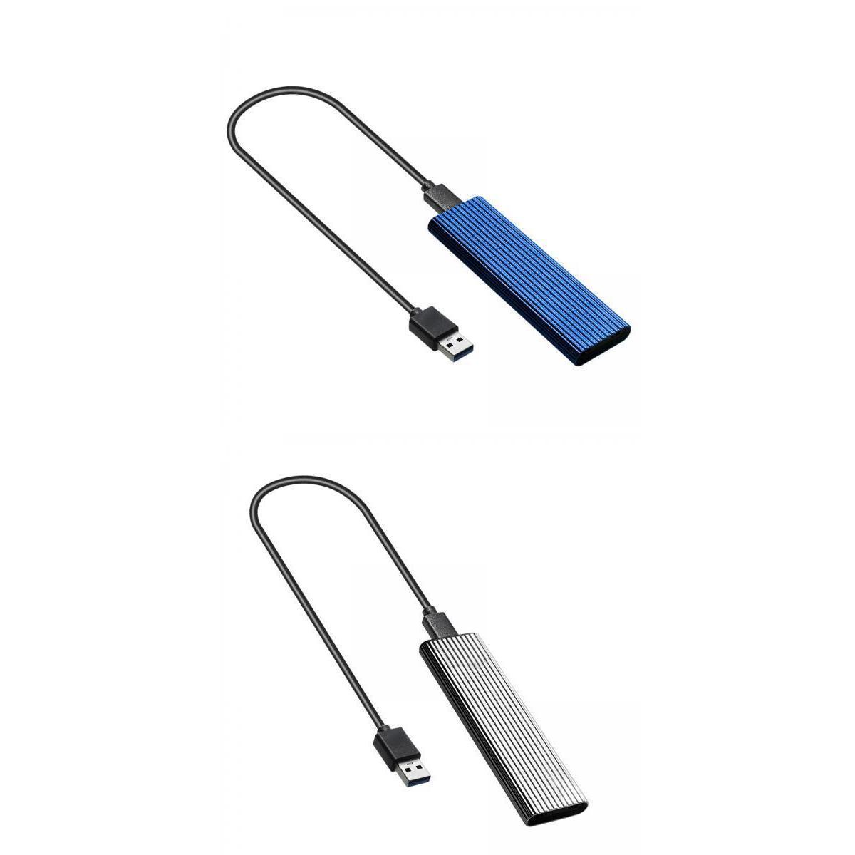 2pcs USB 3.0 to NGFF M.2 B Key SSD External Enclosure Case Cover Adapter