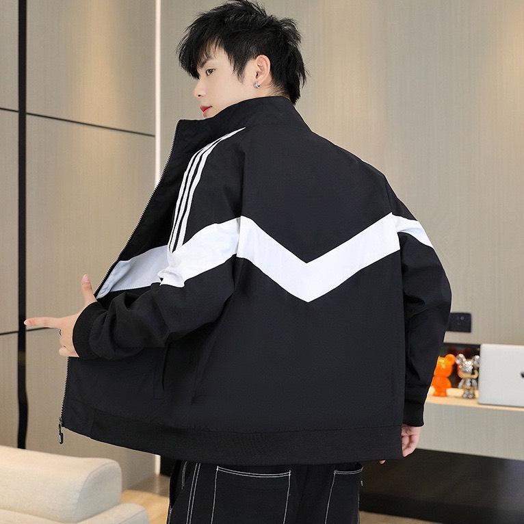 Áo Khoác Dù Nam Nữ 2 Lớp Form Rộng Phối Tay Sọc Trẻ Trung Năng Động Phong Cách Hàn Quốc