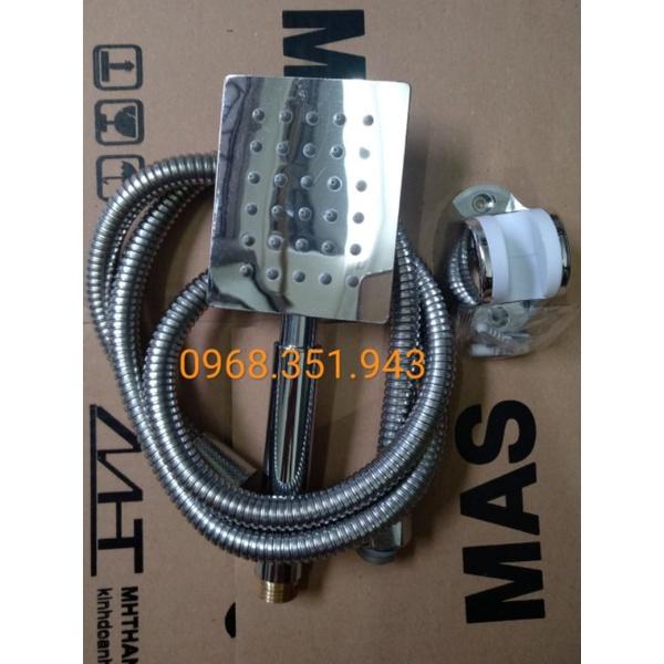 Bộ củ sen nóng lạnh tắm tặng kèm bộ tay sen sáng bóng Inox vuông