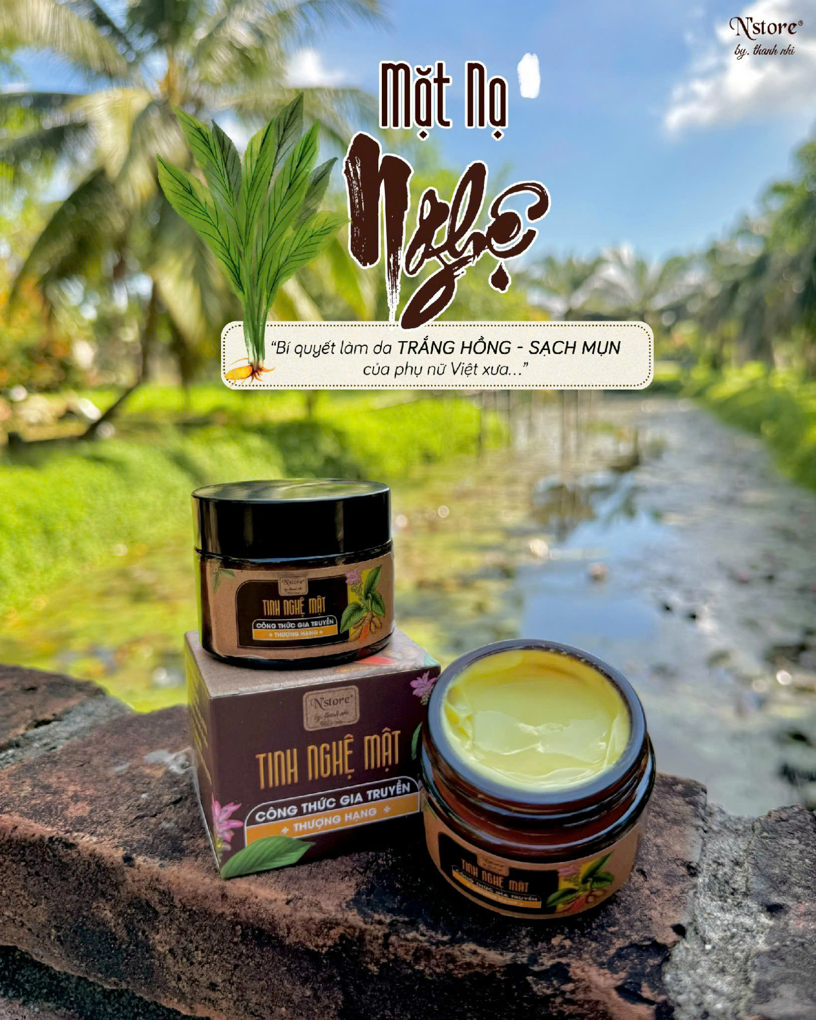 Mặt nạ Tinh Nghệ Mật Nstore Thanh Nhi dưỡng da trắng sáng hồng, mờ thâm mụn,se khít lỗ chân lông thích hợp cho mọi loại da