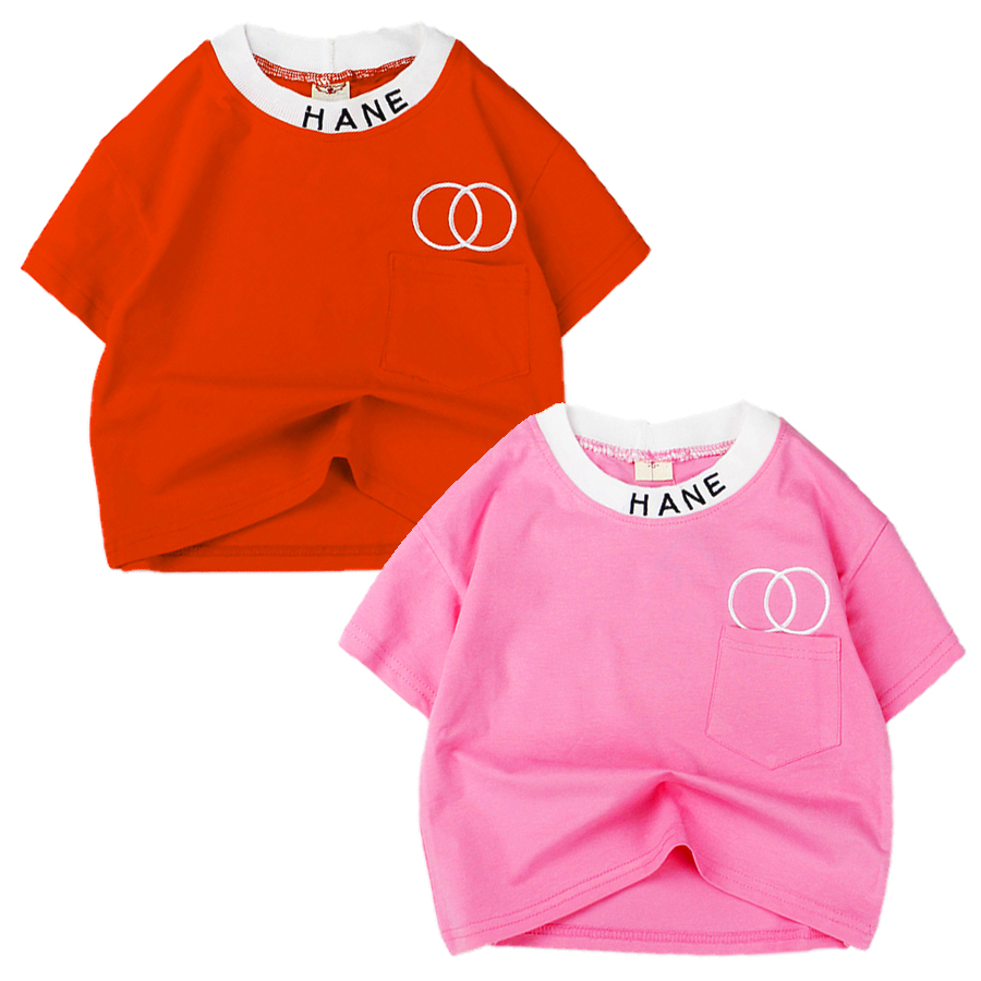 Áo thun croptop thêu chữ HANE cho bé gái 5-10 tuổi từ 20 đến 30 kg 02593-02594
