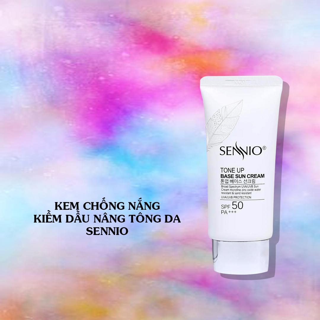 Kem chống nắng kiềm dầu dưỡng trắng da sennio