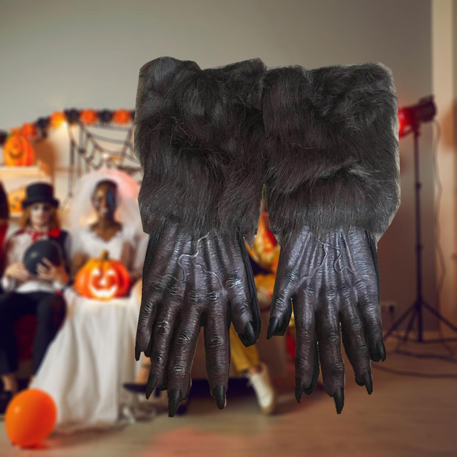 Halloween Werewolf Gloves Adult Dressing up for Photo Props Themed Party Bar