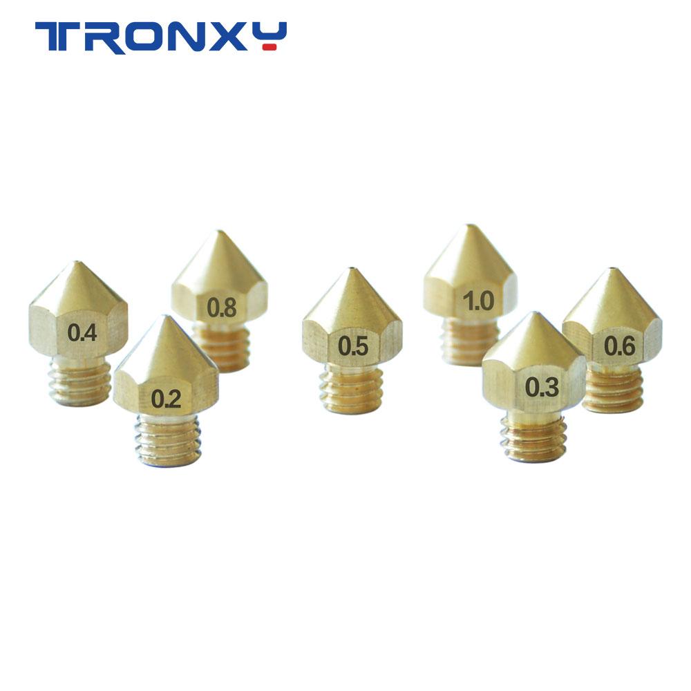 Tronxy 1PC MK8 M6 Vòi phun 0,2/0,3/0,4/0,5/0,6/0,8/1,0mm vòi phun đầu J cho máy in 3D 1,75mm