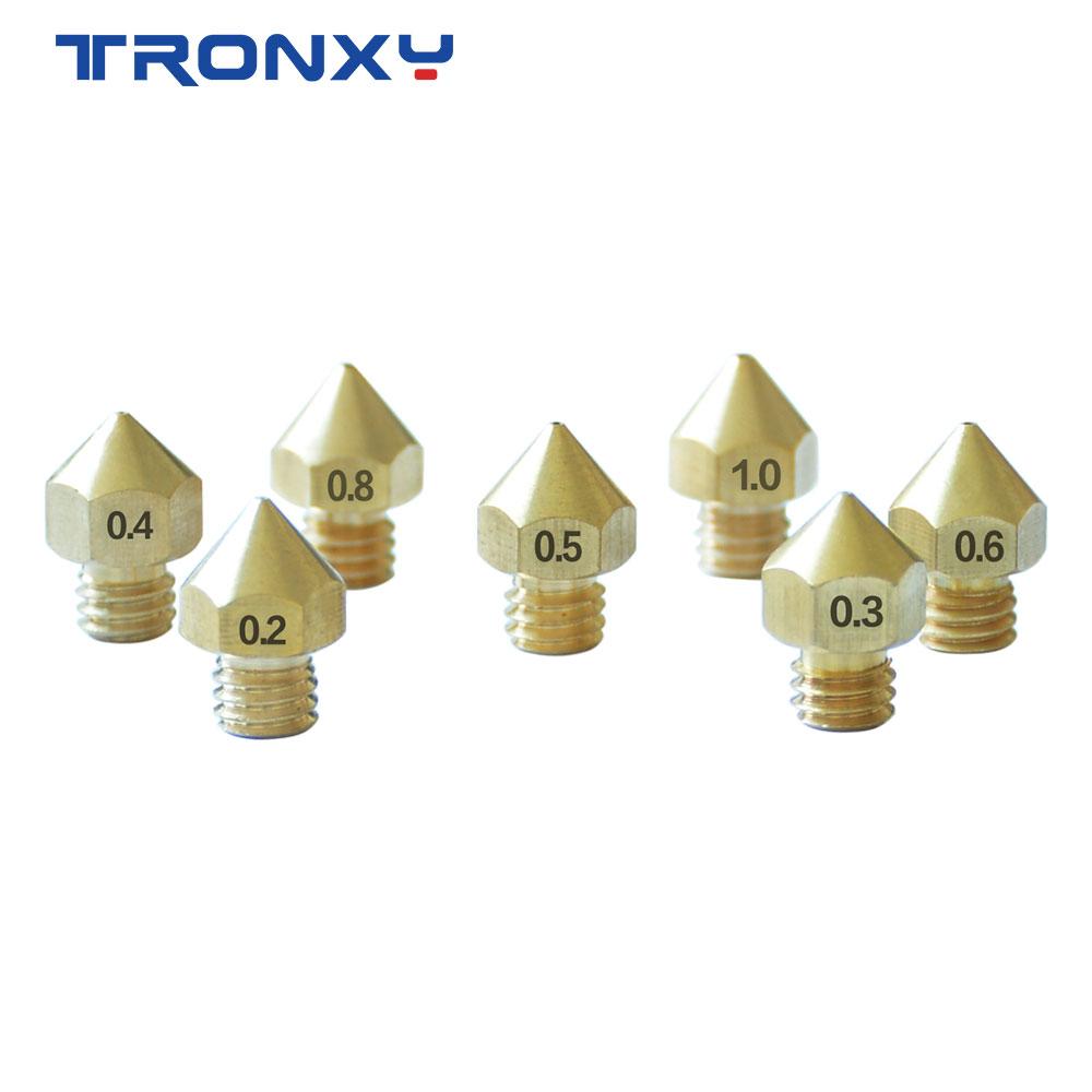 TRONXY 1 MK8 M6 Vòi Phun 0.2 0.3 0.4 0.5 0.6 0.8 1.0mm J-Đầu Đùn Vòi 1.75mm Dây Tóc 3D Máy In Đồng Vòi Phun Đồng