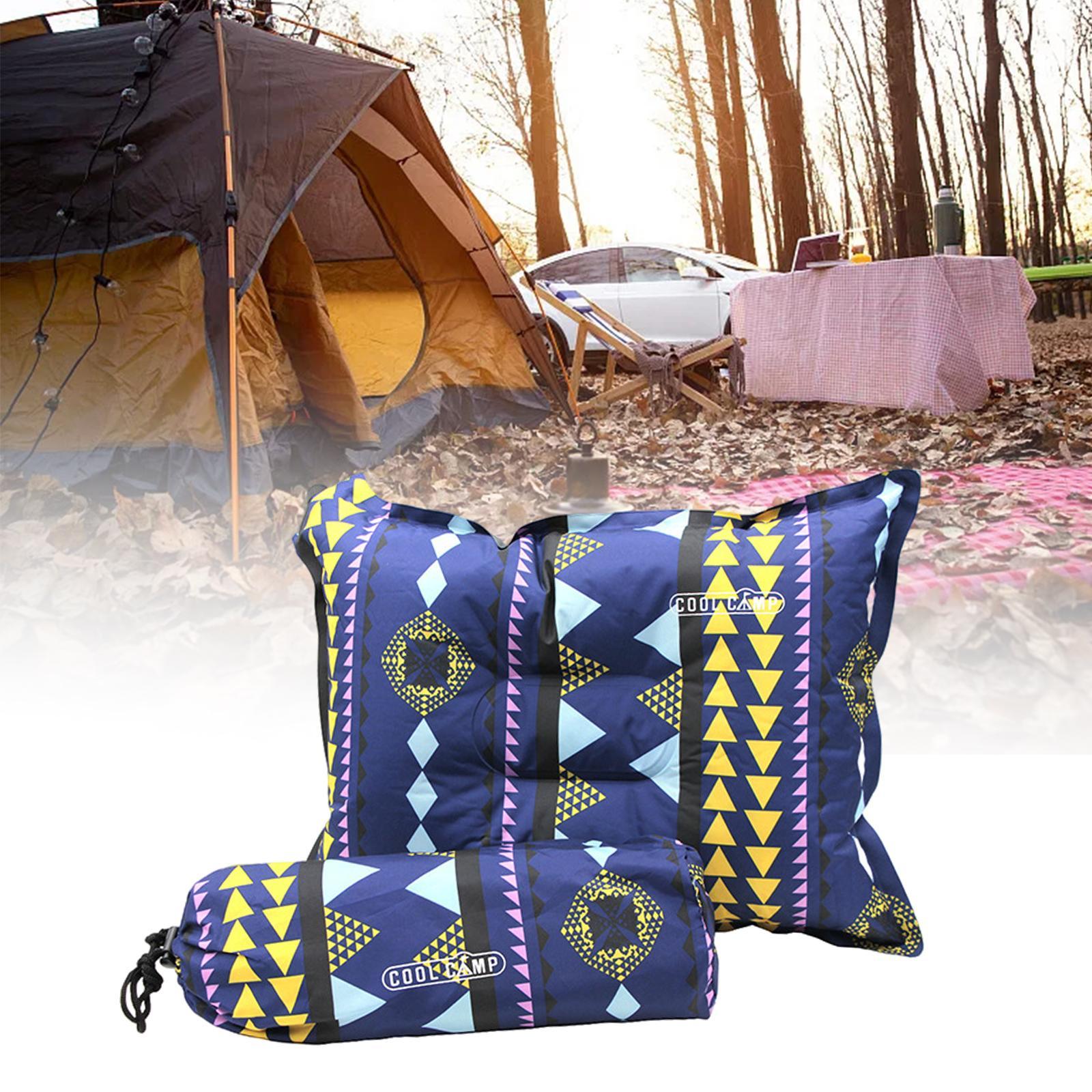 Colorful Inflating Travel Camping Pillow with Storage Bag