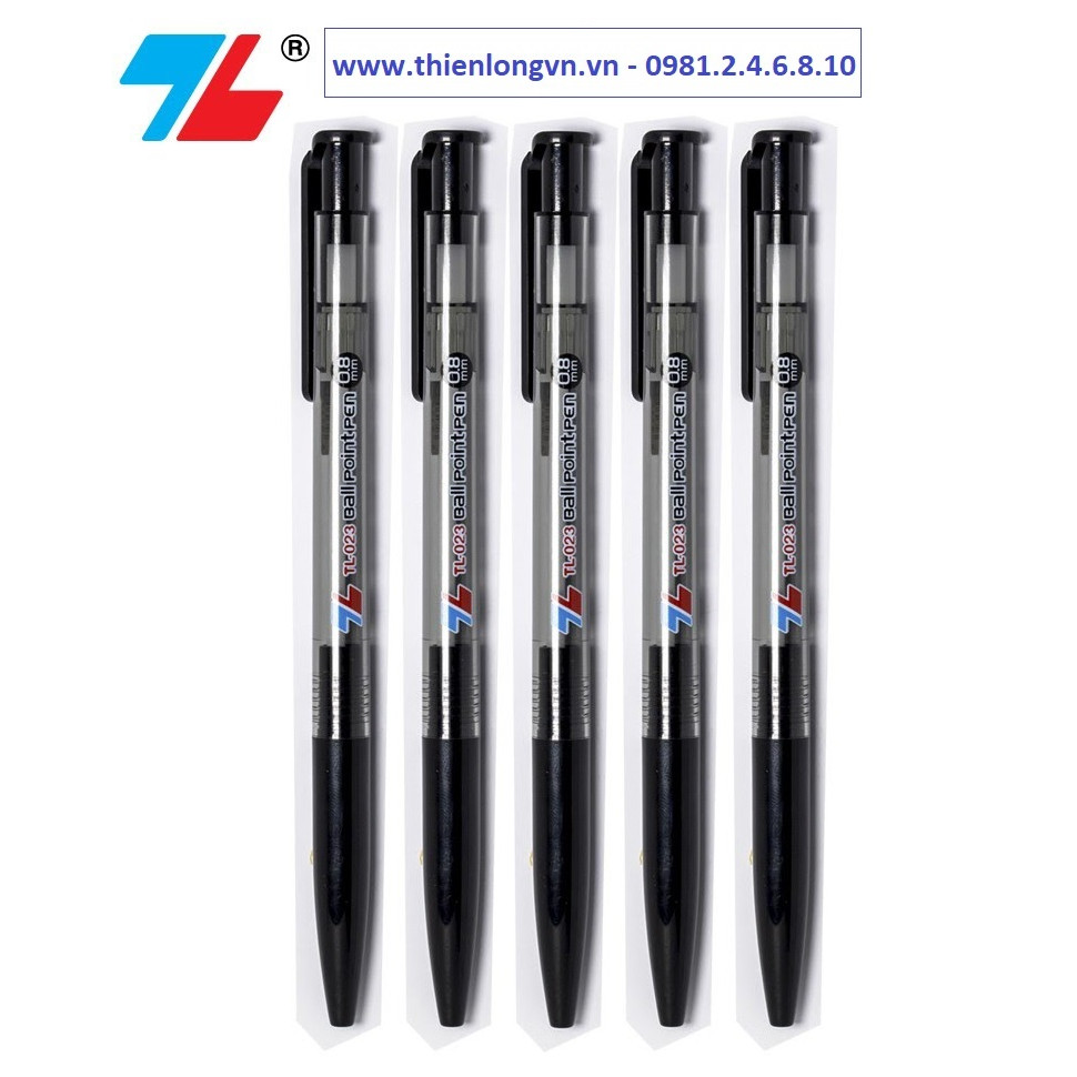 Combo 5 cây bút bi Thiên Long - TL023 màu đen