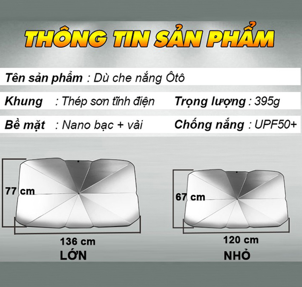 Dù che mưa, Dù che nắng kính lái Ô Tô, Vải dù 2 lớp, Hàng chính hãng NIKITA 2024