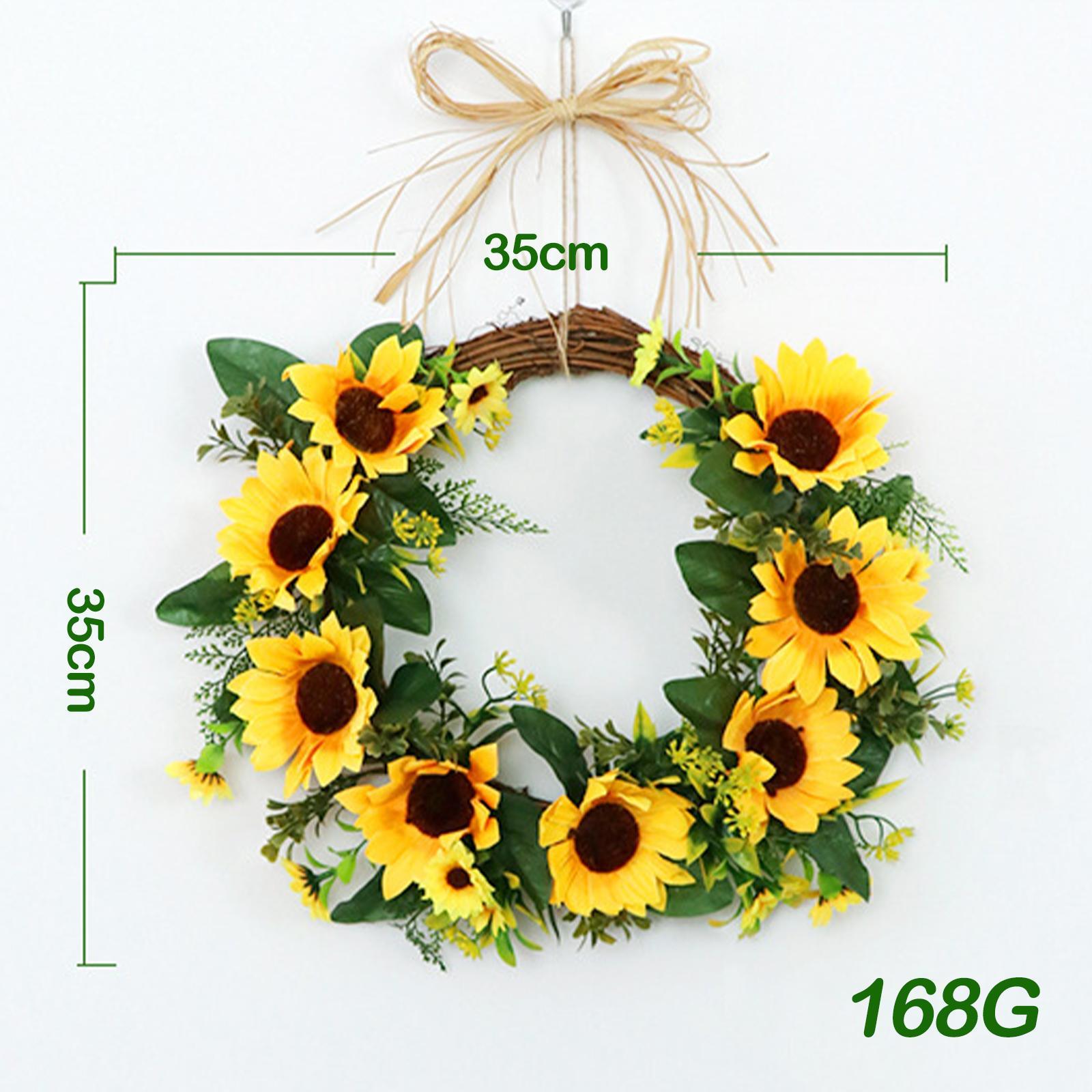 Artificial Wreath, 13.8 Inch Decorative Flower Wreath