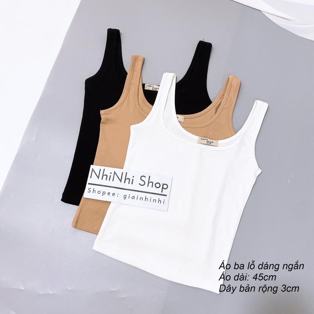 Áo ba lỗ hai dây nhỏ tôn dáng chất đẹp, Áo thun ba lỗ dáng ôm vải cotton co giãn CS0908 - NhiNhi Shop
